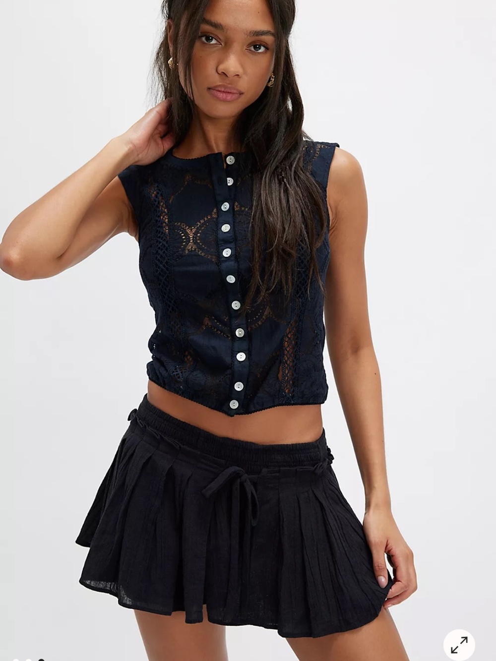 Free People Jae Knit Top black